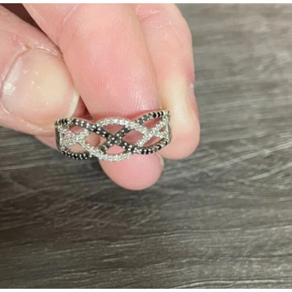 zales black and white infinity ring